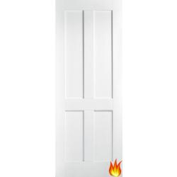 4 Panel London White (primed) Internal Fire Door (FD30)